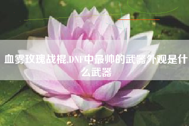 血雾玫瑰战棍,DNF中最帅的武器外观是什么武器