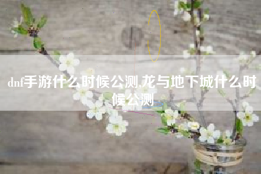 dnf手游什么时候公测,龙与地下城什么时候公测