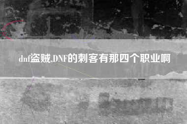 dnf盗贼,DNF的刺客有那四个职业啊