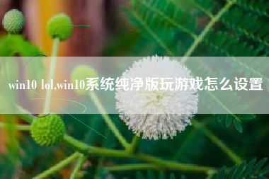 win10 lol,win10系统纯净版玩游戏怎么设置