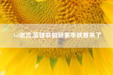 lol诺言,英雄联盟新赛季就要来了