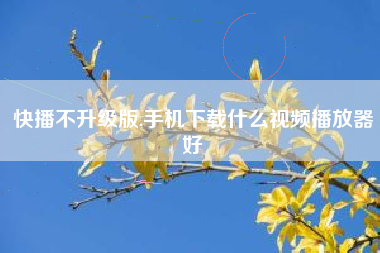 快播不升级版,手机下载什么视频播放器好