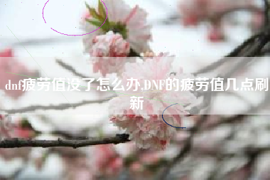 dnf疲劳值没了怎么办,DNF的疲劳值几点刷新