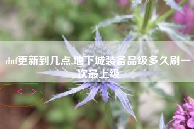 dnf更新到几点,地下城装备品级多久刷一次最上级