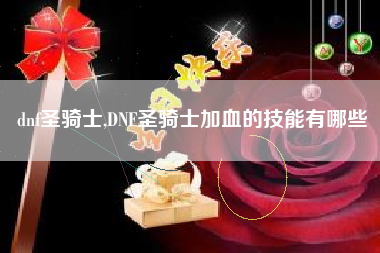 dnf圣骑士,DNF圣骑士加血的技能有哪些