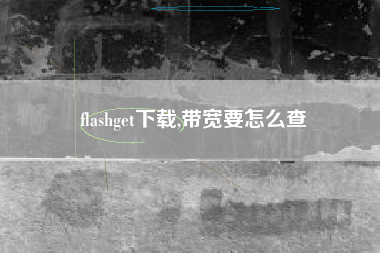 flashget下载,带宽要怎么查