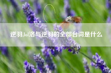 逆羽,lol洛与逆羽的全部台词是什么