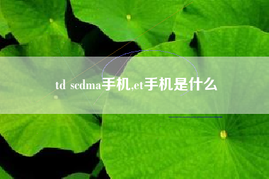 td scdma手机,et手机是什么