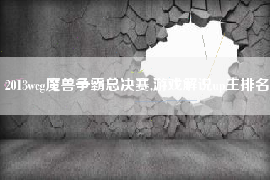 2013wcg魔兽争霸总决赛,游戏解说up主排名