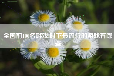 全国前100名游戏,时下最流行的游戏有哪些