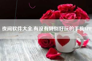 夜间软件大全,有没有特别好玩的手机APP